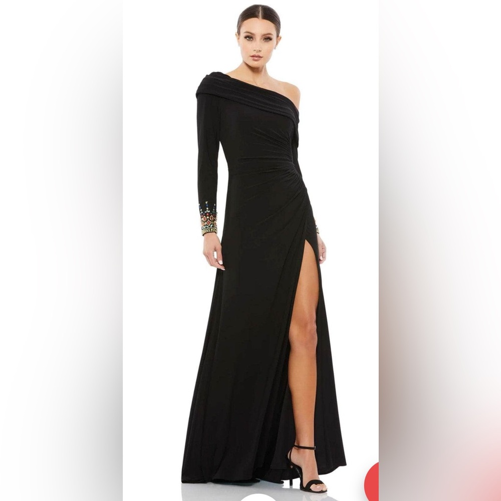 Mac Duggal Evening - 12231 Jewel Cuffed Asymmetrical Long Gown